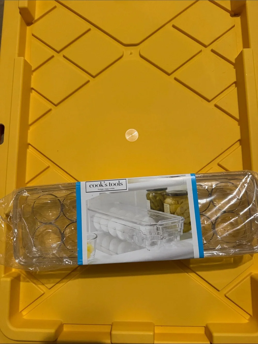 Clear Plastic Refrigerator Egg Tray - Yellow